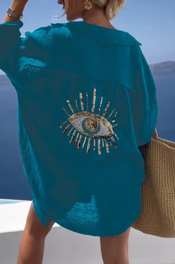 Drune | Reverskragen Baumwoll-Leinen-Shirt für Frühling/Sommer