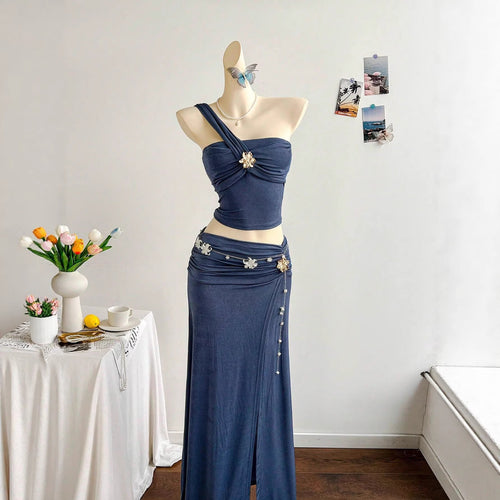 Damen elegantes Sommerkleid mit floralem Detail Drune