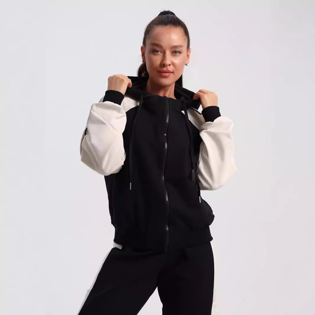 Damen sportliches Freizeitset mit modischem Hoodie und bequemer Jogginghose Drune