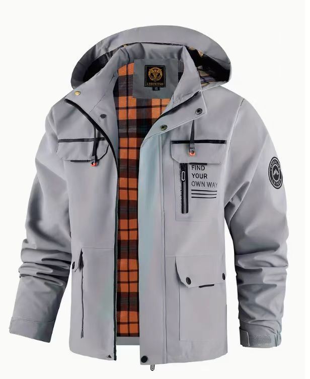 Herren nan urbaner Softshell-Parka mit Kapuze, verdecktem Zweiwege-Reißverschluss und Ärmeltasche Drune