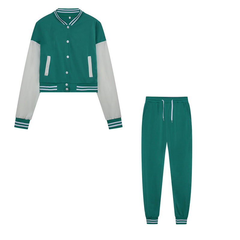 Damen Sportliches Set mit cropped Jacke und Jogginghose im modernen Look Drune