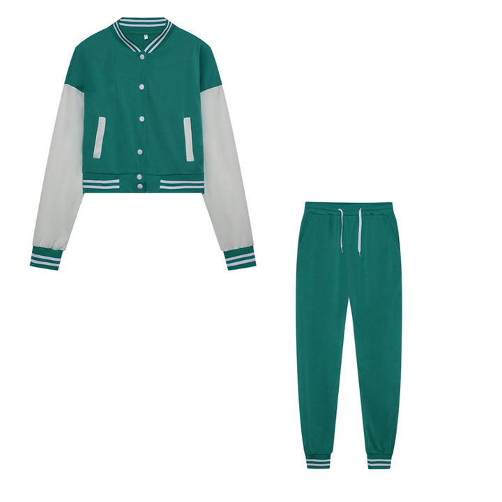 Damen Sportliches Set mit cropped Jacke und Jogginghose im modernen Look Drune