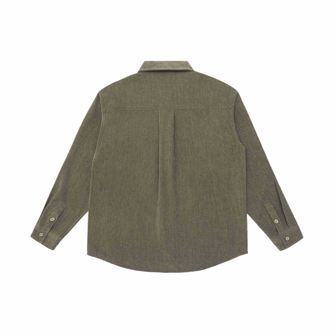 Herren Overshirt-Jacke aus strukturiertem Wollmix mit Brusttasche Drune