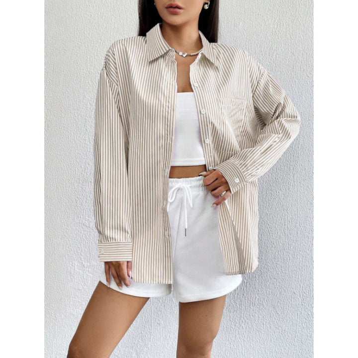 Damen Oversize Hemd mit feinen Streifen Drune