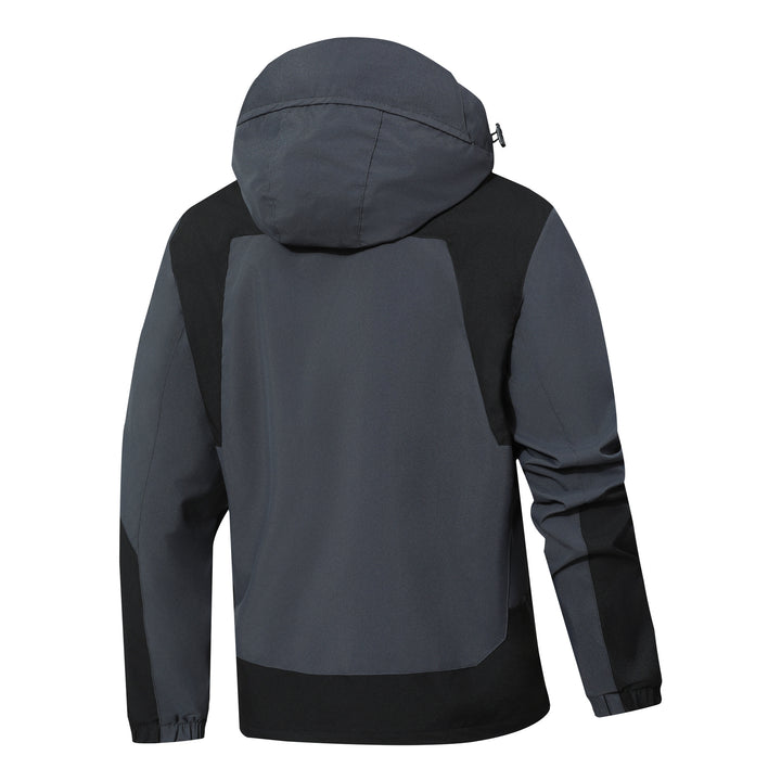Herren Wasserdichte Softshell-Outdoorjacke mit Kapuze, Ärmel-Reißverschlusstasche und winddichter Membran Drune