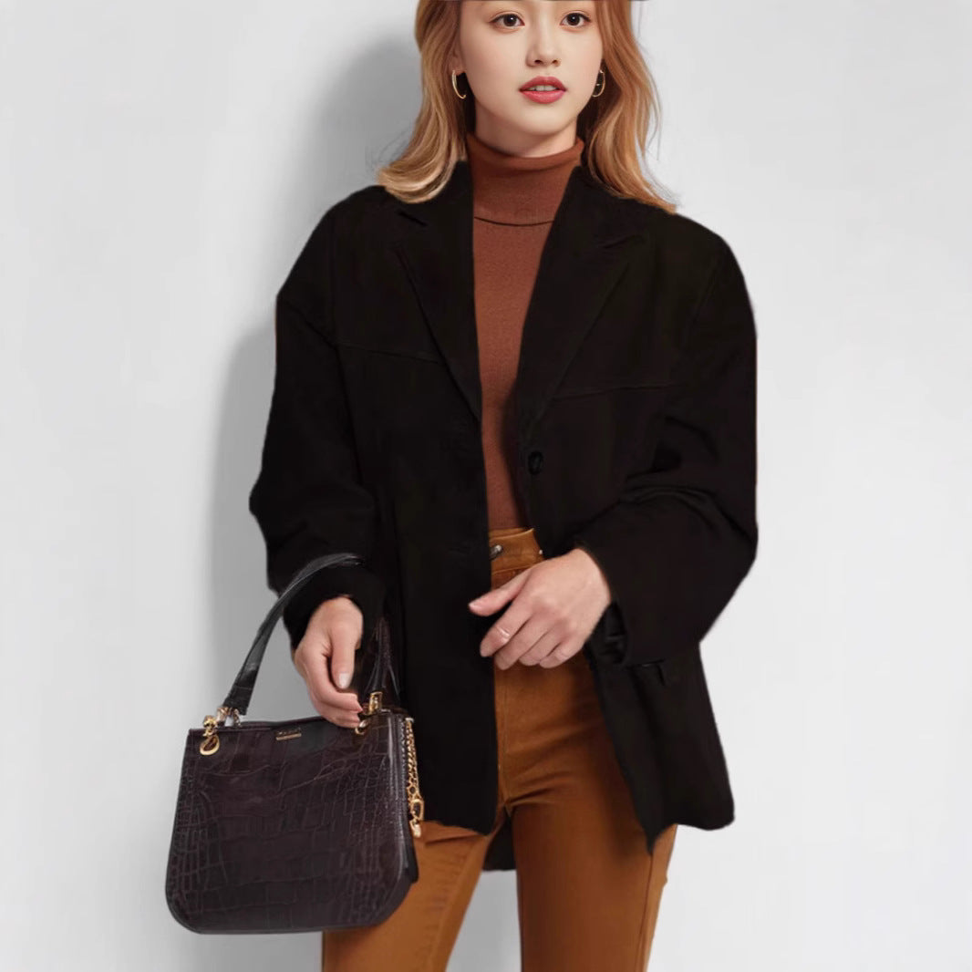 Damen eleganter Wildlederblazer Drune