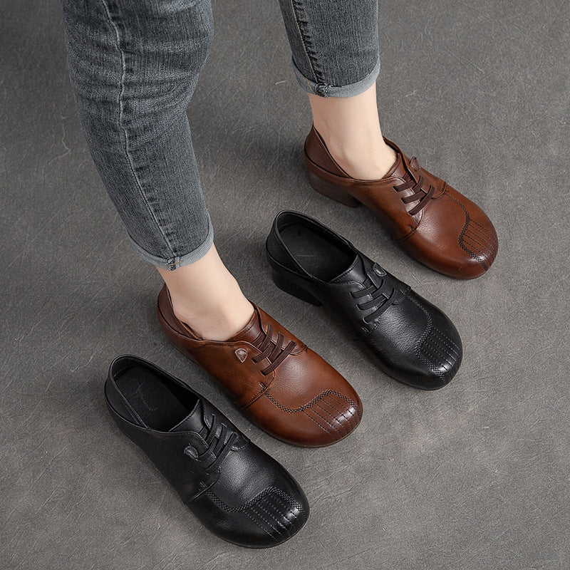 Damen elegante Schnürschuhe mit komfortabel geformtem Blockabsatz und atmungsaktiver Innenstruktur Drune