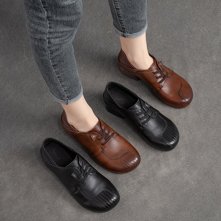 Damen elegante Schnürschuhe mit komfortabel geformtem Blockabsatz und atmungsaktiver Innenstruktur Drune