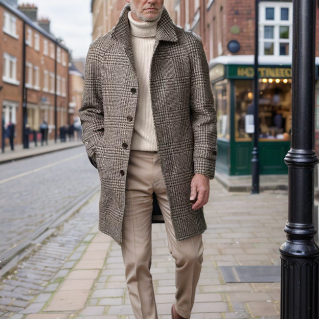 Herren modischer Trenchcoat mit praktischen Taschen und modernem Schnitt Drune