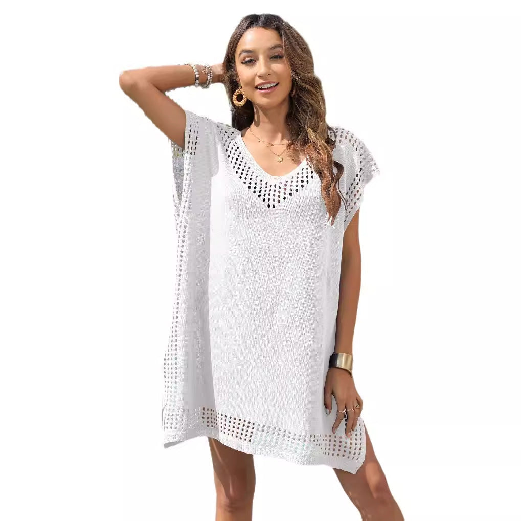 Damen luftiger Strandsarong mit modischem Lochmuster Drune