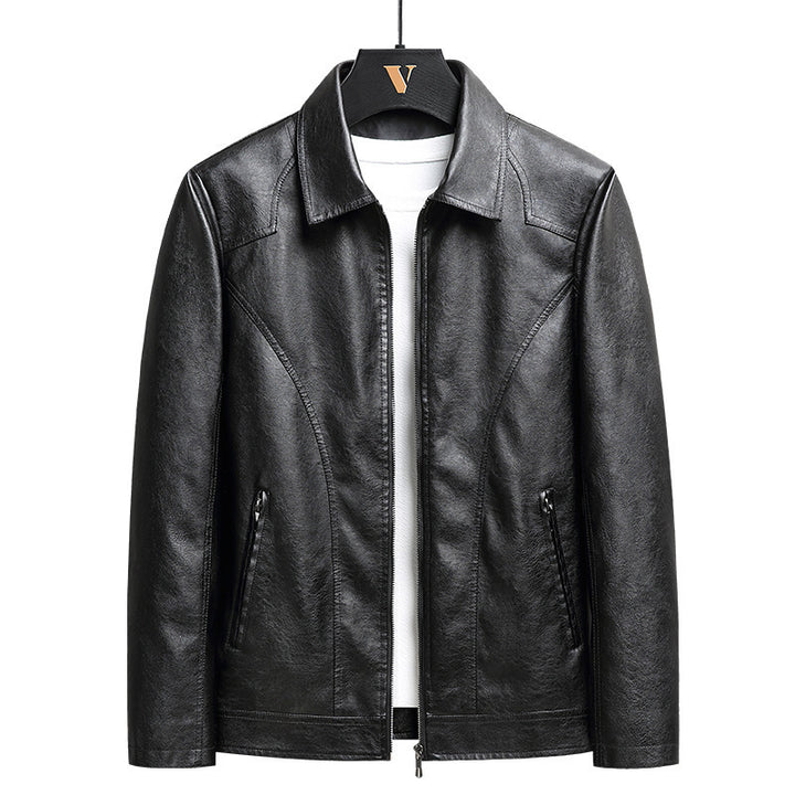 Herren Lederoptik-Blouson mit Hemdkragen und Reißverschluss Drune
