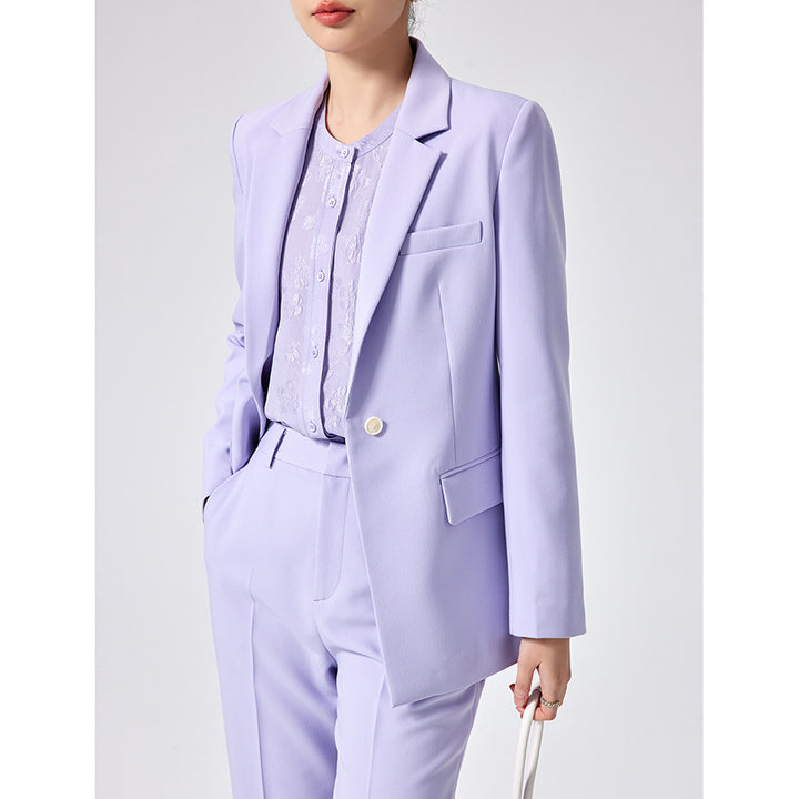 Damen Figurbetonter Midilanger Business-Blazer mit Reverskragen und formgebenden Abnähern Drune