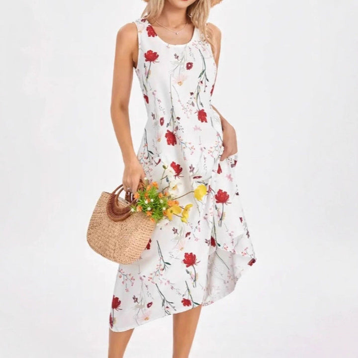 Damen Sommerkleid mit trendigem Leopardenmuster und praktischen Taschen Drune