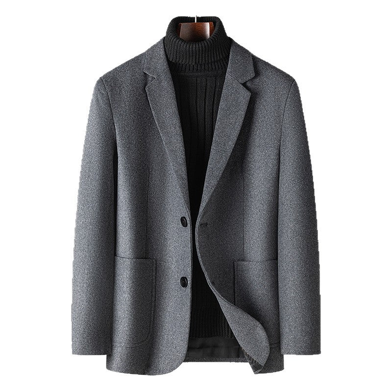 Herren Smart-Casual Kurzsakko aus Wollmix mit aufgesetzten Taschen und leichtem Thermofutter Drune