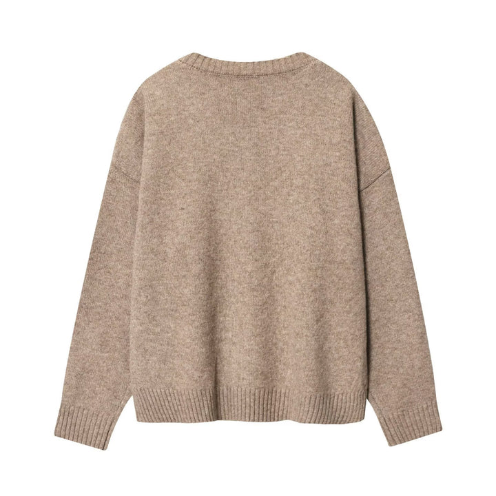 Damen komfortabler V-Ausschnitt Pullover Drune