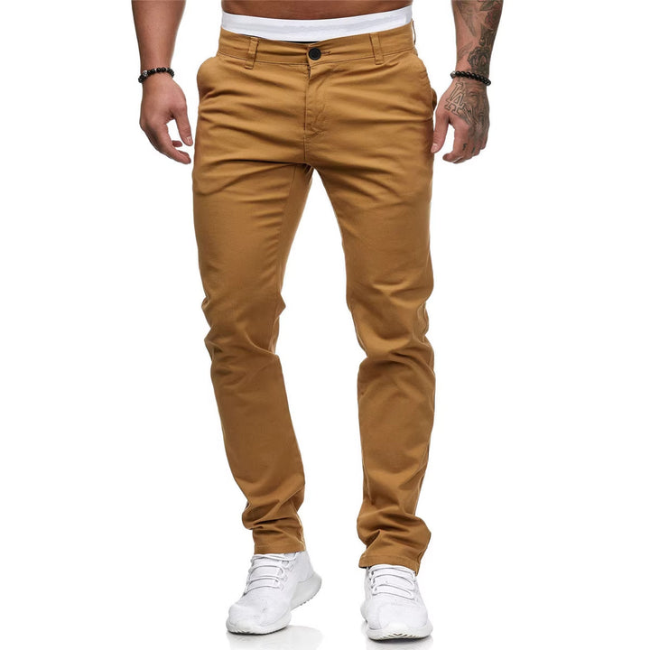 Herren nan schmal geschnittene Baumwollstretch-Chino mit mittlerer Leibhöhe und Komfortbund Drune