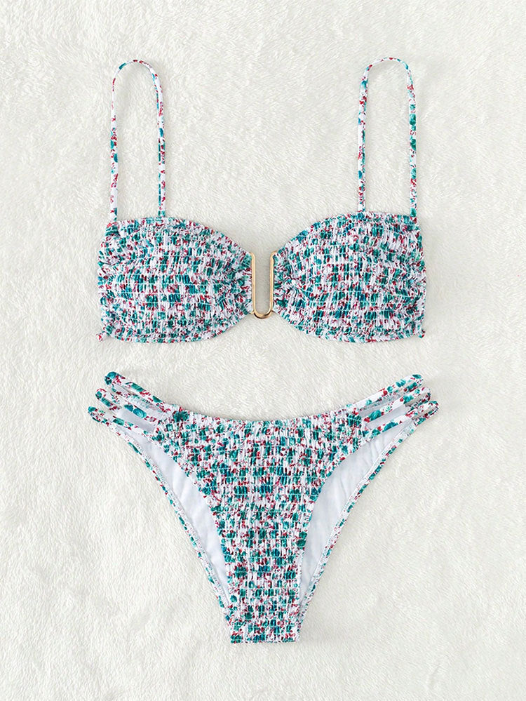 Damen Bikini-Set mit raffinierten Rüschendetails und trägerloser Konstruktion Drune