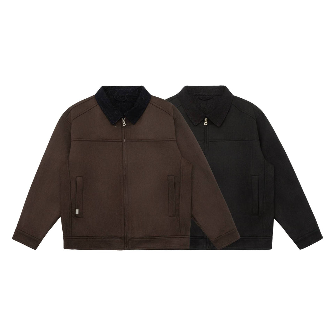 Herren Kurzblouson im Canvas-Workwear-Stil mit Cordkragen Drune