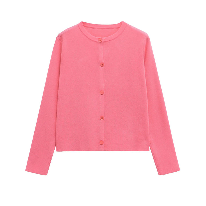 Damen Strickjacke mit knöpfbarem Design und elegantem Rundhalsausschnitt Drune