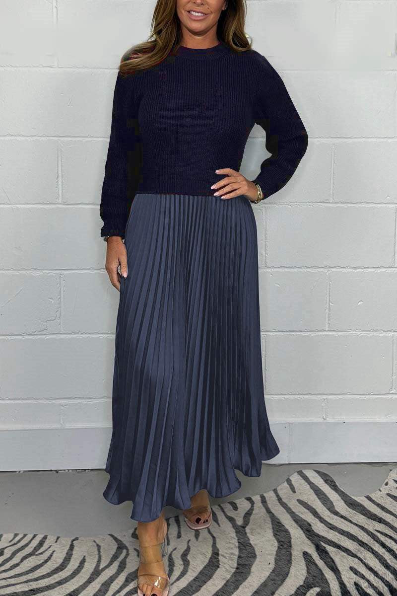 Damen nan plissierter Maxirock mit elastischem Komfortbund und weichfallendem Plissee Drune