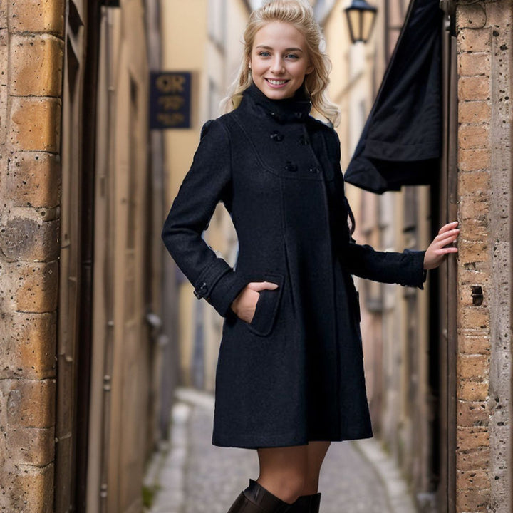 Damen modischer Trenchcoat mit Kapuze und praktischen Taschen Drune