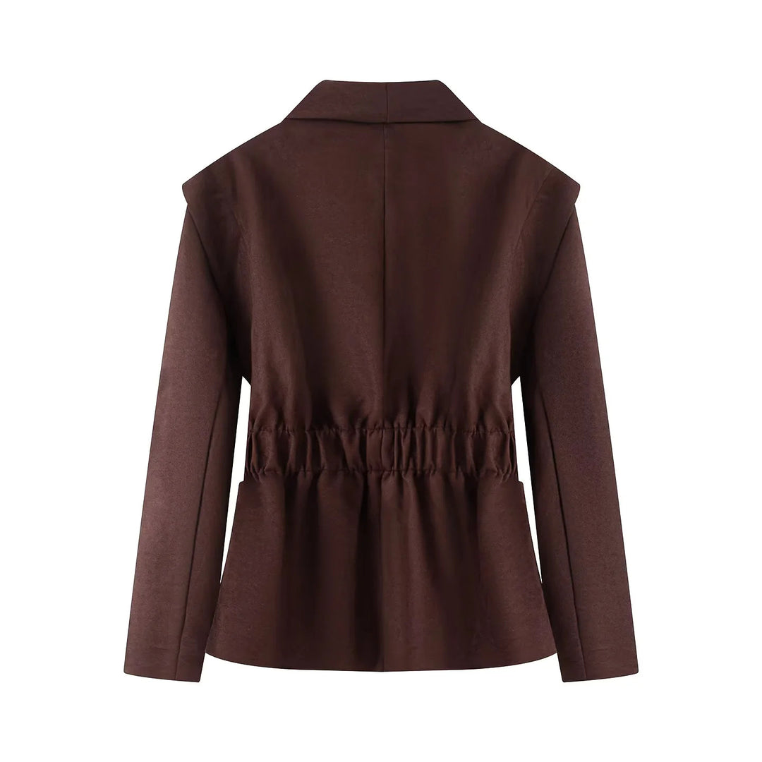 Damen nan taillierter Kurzblouson mit elastischer Taillierung und breitem Schalkragen Drune