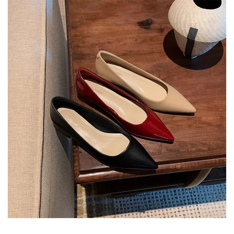 Damen elegante spitze Ballerinas aus hochwertigem Leder Drune