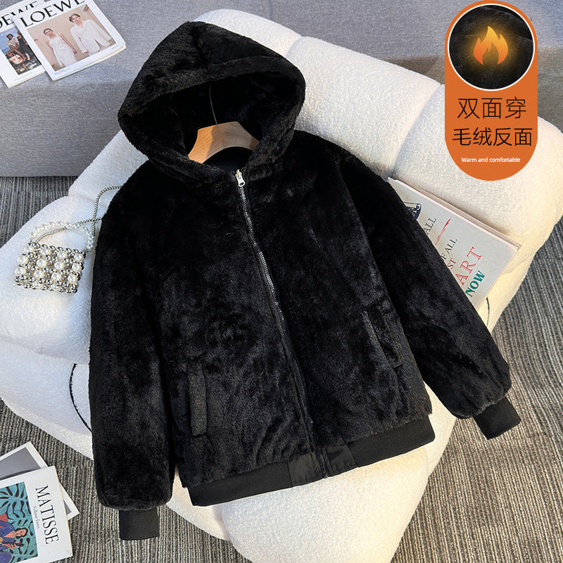Damen Fleecegefütterte Kapuzenjacke mit Wendeoption Drune
