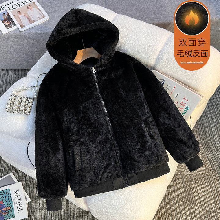 Damen Fleecegefütterte Kapuzenjacke mit Wendeoption Drune