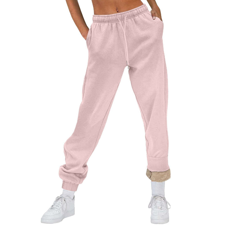 Damen Sportliche Jogginghose mit weichem Innenfutter und elastischem Bund Drune