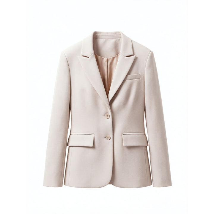 Damen Eleganter taillierter einreihiger Wollblazer mit Reverskragen Drune
