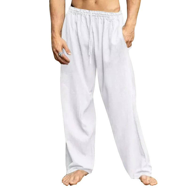 Herren nan Relaxhose mit weitem Bein elastischem Tunnelzugbund und seitlichen Eingrifftaschen Drune