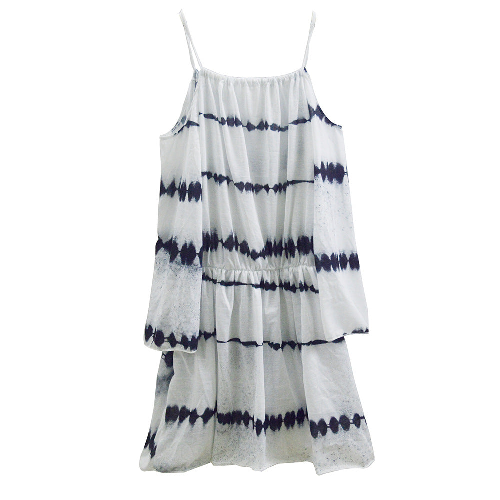 Damen luftiges Sommerkleid mit raffiniertem Cut-Out und elastischem Bund Drune
