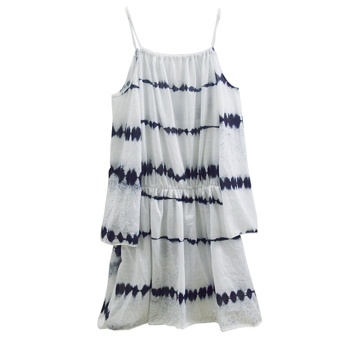 Damen luftiges Sommerkleid mit raffiniertem Cut-Out und elastischem Bund Drune