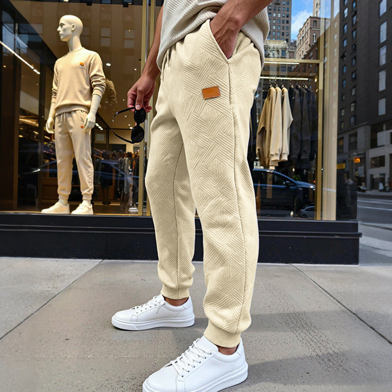 Herren Stepp-Jogginghose mit geometrischem Strukturmuster Drune