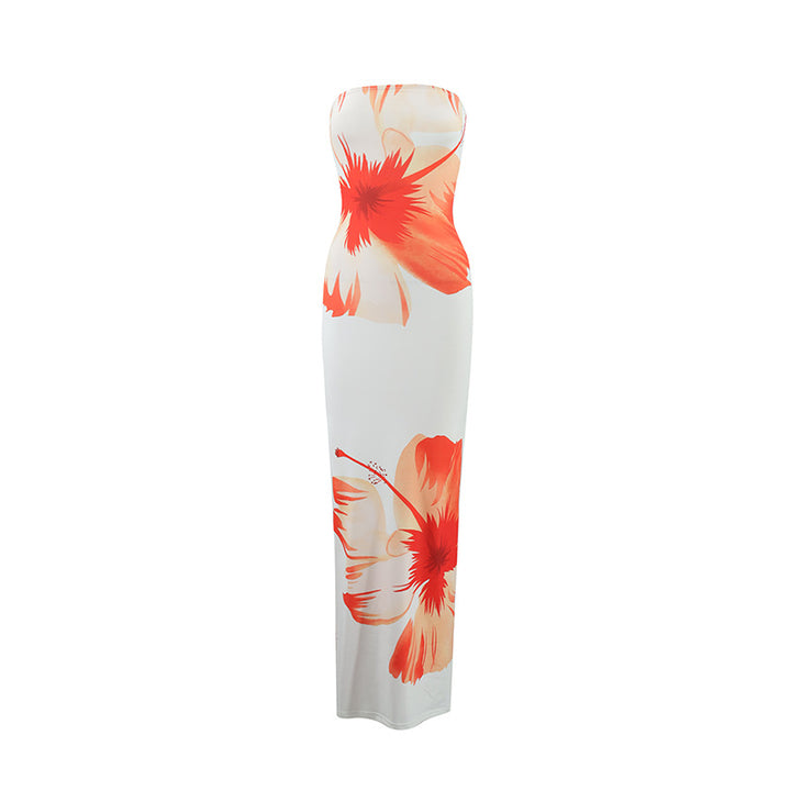 Damen strandtaugliches Maxikleid mit elegantem Blumenprint Drune