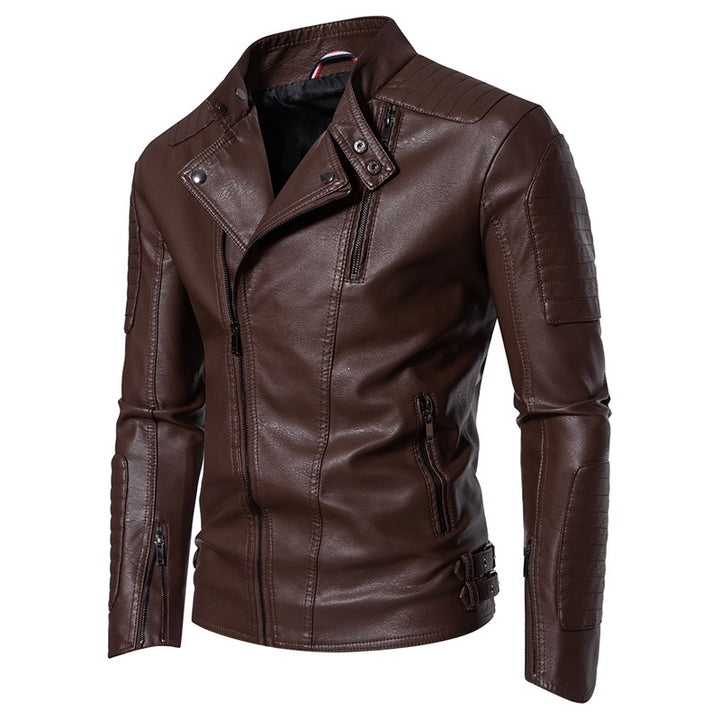 Herren Modische Bikerjacke aus Kunstleder Drune