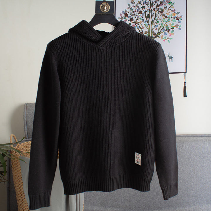 Damen Grobstrickpullover mit Kapuze Drune