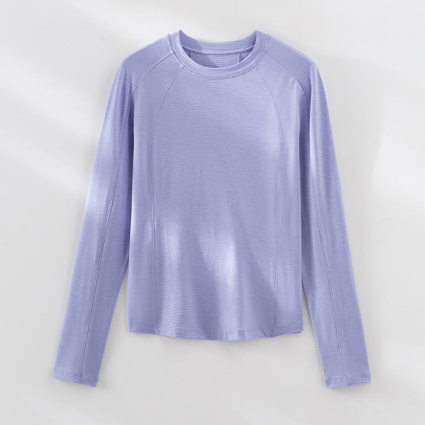 Damen Leichtes Longsleeve-Feinstrickshirt mit Raglanärmeln und Rundhalsausschnitt Drune