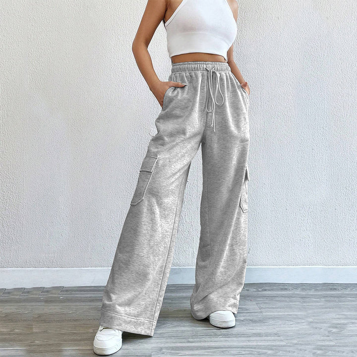 Damen Cargo-Hose mit weiten Beinen und elastischem Bund Drune