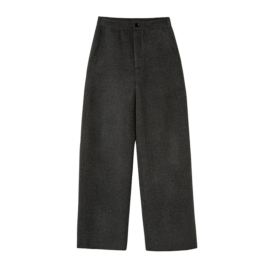 Damen High-Waist Palazzo-Hose mit weitem Bein und schlichter Bundverarbeitung Drune