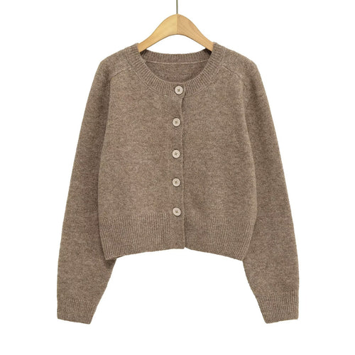 Damen Modischer Strickcardigan mit schickem Knopfverschluss Drune