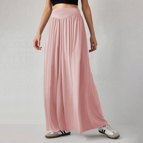 Damen Weit geschnittene Palazzo-Hose mit hohem Bund Drune