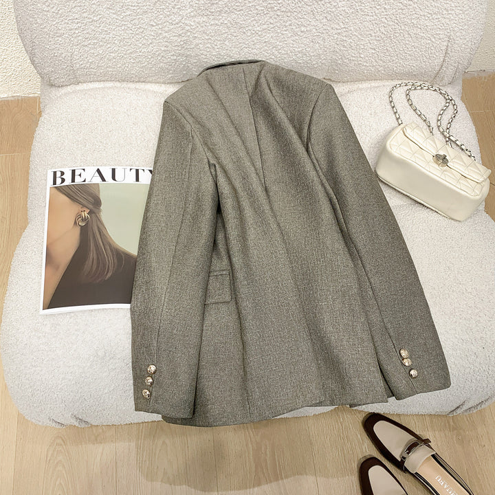 Damen Eleganter Double-Breasted Blazer Drune