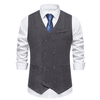 Herren elegante Weste mit strukturiertem Hahnentrittmuster Drune