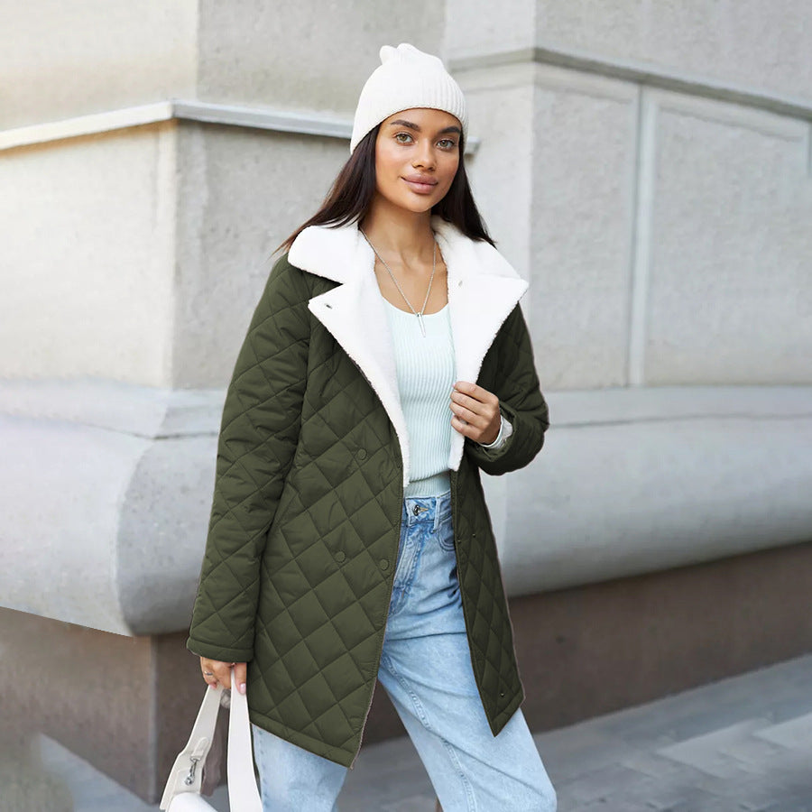 Damen gesteppte Wolljacke Drune