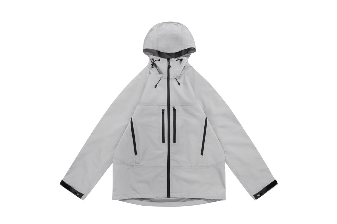 Unisex Technische Kapuzen-Outdoorjacke mit getapten Reißverschlüssen Drune