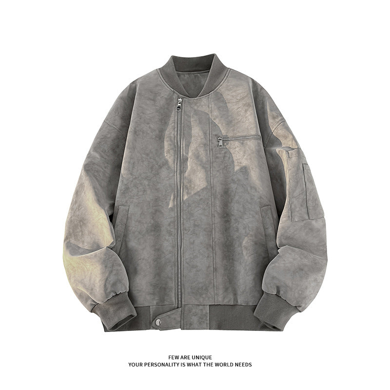 Herren lässige Oversized-Bomberjacke aus strapazierfähigem Material mit praktischen Taschen Drune