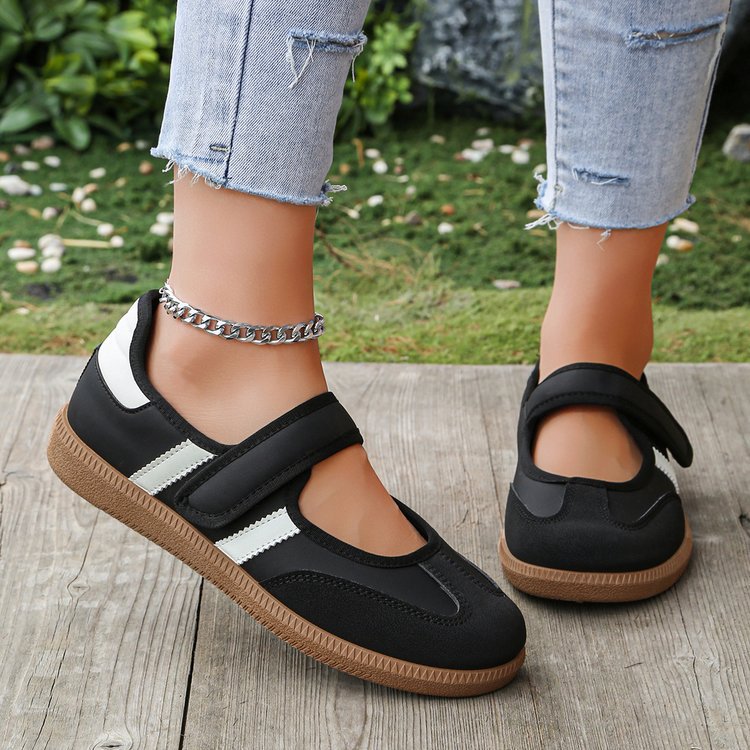 Damen Mary-Jane-Sneaker mit Klettverschluss und gepolstertem Komfortfußbett Drune