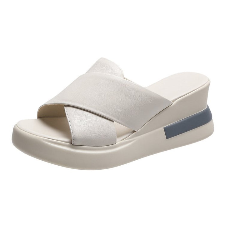 Damen nan Stadtkomfort Keil-Slipper mit ergonomischem viskoelastischem Fußbett und nahtlosem Synthetikobermaterial Drune